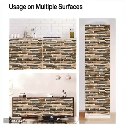 WALLWEAR - Self Adhesive Wallpaper For Walls And Wall Sticker For Home D&eacute;cor (StripBrick) Extra Large Size (300x40cm) 3D Wall Papers For Bedroom, Livingroom, Kitchen, Hall, Office Etc Decorations-thumb5