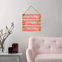 DeCorner Decorative Wooden Printed all Hanger | Wall Decor for Living Room | Wall Hangings for Home Decoration | Bedroom Wall Decor | Wooden Wall Hangings Home.(Stay Positive Be Happy)-thumb4