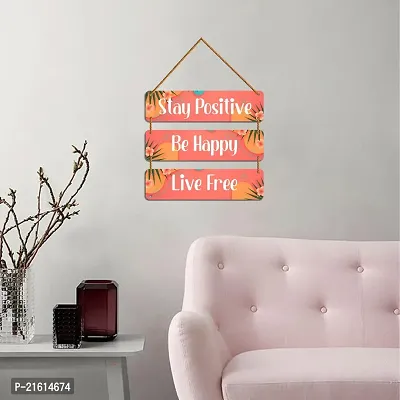 DeCorner Decorative Wooden Printed all Hanger | Wall Decor for Living Room | Wall Hangings for Home Decoration | Bedroom Wall Decor | Wooden Wall Hangings Home.(Stay Positive Be Happy)-thumb5