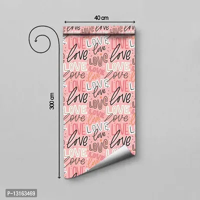 Self Adhesive Wallpapers (PinkLove) Wall Stickers Extra Large (300x40cm) for Bedroom | Livingroom | Kitchen | Hall Etc-thumb2