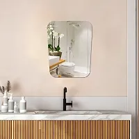 DeCorner -Self Adhesive Plastic Basin Mirror for Wall Stickers (30x20) cm Frameless Flexible Mirror for Bathroom | Bedroom | Living Room ( WZ | GlassMirror) Mirror Wall Decor-thumb2