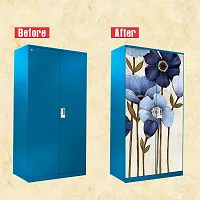 Self Adhesive Almirah Stickers, Wall Stickers, Decorative Sticker Wallpaper for Home Wardrobe Doors (LongStickFlowerAlmira) PVC Vinyl Size Large (39 x 84 Inch)-thumb3