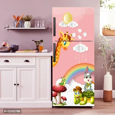 Self Adhesive Fridge Sticker Single/Double Door Full Size (160x60) Cm Fridge Stickers | Refrigerator Wall Stickers for Kitchen Decoration | Sticker for Fridge Door (RainbowKids)