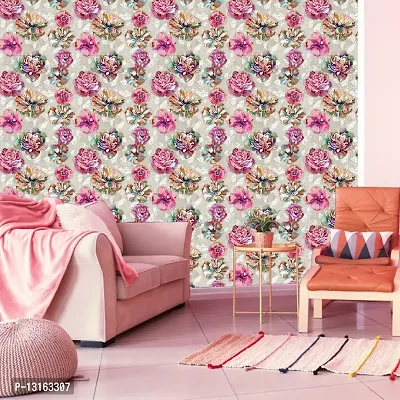 Self Adhesive Wallpapers (GlassFlower) Wall Stickers Extra Large (300x40cm) for Bedroom | Livingroom | Kitchen | Hall Etc-thumb3