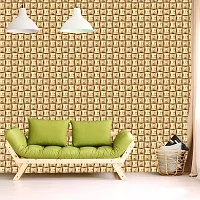 DeCorner - Self Adhesive Wallpaper for Walls (GoldenStripsSquare) Extra Large Size (300x40) Cm Wall Stickers for Bedroom | Wall Stickers for Living Room | Wall Stickers for Kitchen | Pack of-1-thumb4