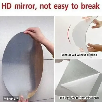 DeCorner -Self Adhesive Plastic Basin Mirror for Wall Stickers (30x20) cm Frameless Flexible Mirror for Bathroom | Bedroom | Living Room ( WA | Octagon Mirror) Mirror Wall Decor-thumb3