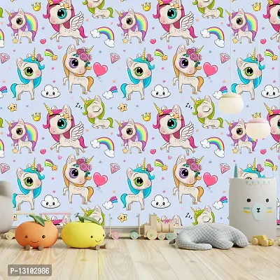 WALLWEAR - Self Adhesive Wallpaper For Walls And Wall Sticker For Home D&eacute;cor (BabyUnicorn) Extra Large Size (300x40cm) 3D Wall Papers For Bedroom, Livingroom, Kitchen, Hall, Office Etc Decorations-thumb3