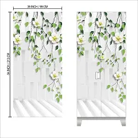 Self Adhesive Almirah Stickers, Wall Stickers, Decorative Sticker Wallpaper for Home Wardrobe Doors (MoneyPlantAlmira) PVC Vinyl Size Large (39 x 84 Inch)-thumb1