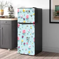 Self Adhesive Fridge Sticker Single/Double Door Full Size (160x60) Cm Fridge Stickers | Refrigerator Wall Stickers for Kitchen Decoration | Sticker for Fridge Door (MultiFlower)-thumb2