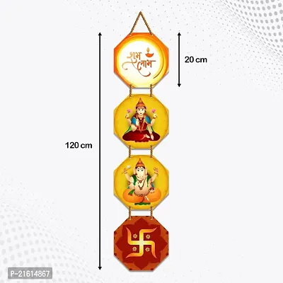 DeCorner Decorative Wooden Printed all Hanger | Wall Hanging Decor | Wall Decor | Wall Decorative Showpiece | Religious Decor (30x30) Cm Wall Decor Hanging (Shubh laabh New)-thumb4