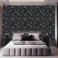 Self Adhesive Wallpapers (CoffeeSketch) Wall Stickers Extra Large (300x40cm) for Bedroom | Livingroom | Kitchen | Hall Etc-thumb3