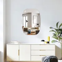 DeCorner -Self Adhesive Plastic Basin Mirror for Wall Stickers (30x20) cm Frameless Flexible Mirror for Bathroom | Bedroom | Living Room (WN | Basin Mirror) Mirror Wall Decor-thumb2