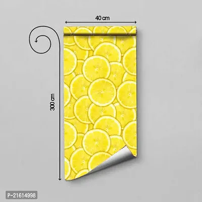 DeCorner - Self Adhesive Wallpaper for Walls (Lemon Slice) Extra Large Size (300x40) Cm Wall Stickers for Bedroom | Wall Stickers for Living Room | Wall Stickers for Kitchen | Pack of-1-thumb2