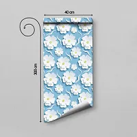 DeCorner - Self Adhesive Wallpaper for Walls (WhiteFlower) Extra Large Size (300x40) Cm Wall Stickers for Bedroom | Wall Stickers for Living Room | Wall Stickers for Kitchen | Pack of-1-thumb3