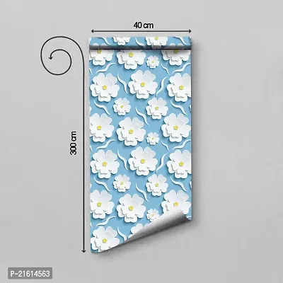 DeCorner - Self Adhesive Wallpaper for Walls (WhiteFlower) Extra Large Size (300x40) Cm Wall Stickers for Bedroom | Wall Stickers for Living Room | Wall Stickers for Kitchen | Pack of-1-thumb4