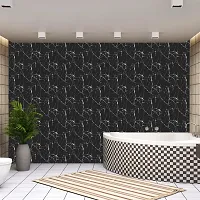 DeCorner Black Marble Wallpaper for Kitchen Waterproof | Wallpaper for Kitchen Oil Proof | Kitchen Wallpaper Wallpaper Size (40x200) Cm Kitchen Shelf Wallpaper Wall Stickers for Kitchen-thumb3