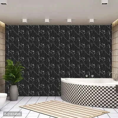 DeCorner Black Marble Wallpaper for Kitchen Waterproof | Wallpaper for Kitchen Oil Proof | Kitchen Wallpaper Wallpaper Size (40x200) Cm Kitchen Shelf Wallpaper Wall Stickers for Kitchen-thumb4