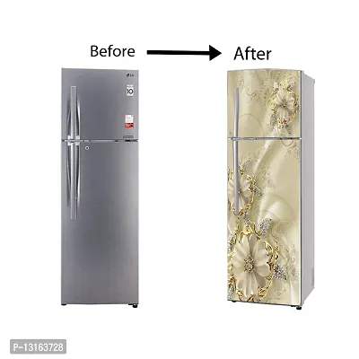 Self Adhesive Fridge Sticker Single/Double Door Full Size (160x60) Cm Fridge Stickers | Refrigerator Wall Stickers for Kitchen Decoration | Sticker for Fridge Door (StarLeaves)-thumb5