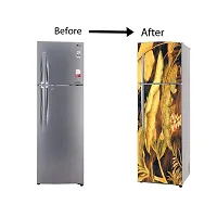 Self Adhesive Fridge Sticker Single/Double Door Full Size (160x60) Cm Fridge Stickers | Refrigerator Wall Stickers for Kitchen Decoration | Sticker for Fridge Door (ShadyLeaf)-thumb4