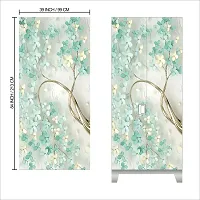 Self Adhesive Almirah Stickers, Wall Stickers, Decorative Sticker Wallpaper for Home Wardrobe Doors (BranchFlowerAlmira) PVC Vinyl Size Large (39 x 84 Inch)-thumb1