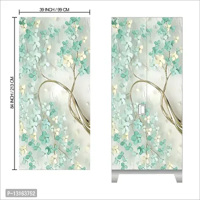 Self Adhesive Almirah Stickers, Wall Stickers, Decorative Sticker Wallpaper for Home Wardrobe Doors (BranchFlowerAlmira) PVC Vinyl Size Large (39 x 84 Inch)-thumb2