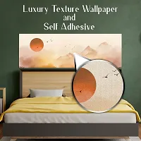 DeCorner Premium Textured Painting Wallpaper for Bedroom Wall | Self Adhesive Large Size (6ft x 2ft) for Double Bed | Premium Material Wallpaper | HD Print Wallpaper for Home(Sun in The Clouds)-thumb3