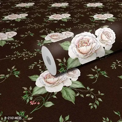 DeCorner - Self Adhesive Wallpaper for Walls (Dark White Rose) Extra Large Size (300x40) Cm Wall Stickers for Bedroom | Wall Stickers for Living Room | Wall Stickers for Kitchen | Pack of-1-thumb0