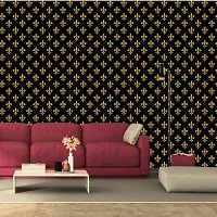 Self Adhesive Wallpapers (GoldStampFlower) Wall Stickers Extra Large (300x40cm) for Bedroom | Livingroom | Kitchen | Hall Etc-thumb3