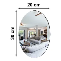 DeCorner -Self Adhesive Plastic Oval Mirror for Wall Stickers (30x20) cm Frameless Flexible Mirror for Bathroom | Bedroom | Living Room (Q-Oval Mirror) Mirror Wall Decor-thumb1