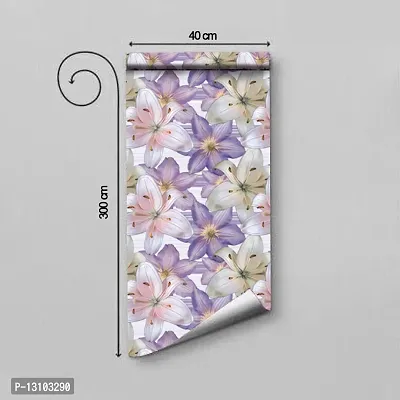 WALLWEAR - Self Adhesive Wallpaper For Walls And Wall Sticker For Home D&eacute;cor (PurpleFlower) Extra Large Size (300x40cm) 3D Wall Papers For Bedroom, Livingroom, Kitchen, Hall, Office Etc Decorations-thumb2