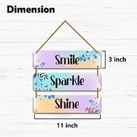 DeCorner Decorative Wooden Printed all Hanger | Wall Decor for Living Room | Wall Hangings for Home Decoration | Bedroom Wall Decor | Wooden Wall Hangings Home.(Smile Sparkle Shine)-thumb4