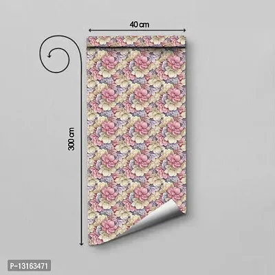 Self Adhesive Wallpapers (PinkPurple) Wall Stickers Extra Large (300x40cm) for Bedroom | Livingroom | Kitchen | Hall Etc-thumb2