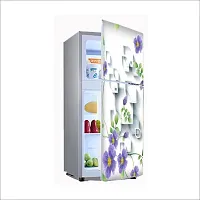 Self Adhesive Fridge Sticker Single/Double Door Full Size (160x60) Cm Fridge Stickers | Refrigerator Wall Stickers for Kitchen Decoration | Sticker for Fridge Door (LeafShapeFlower)-thumb4