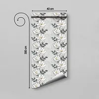 DeCorner - Self Adhesive Wallpaper for Walls (SilverLotusFlower) Extra Large Size (300x40) Cm Wall Stickers for Bedroom | Wall Stickers for Living Room | Wall Stickers for Kitchen | Pack of-1-thumb1