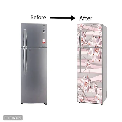 Self Adhesive Fridge Sticker Single/Double Door Full Size (160x60) Cm Fridge Stickers | Refrigerator Wall Stickers for Kitchen Decoration | Sticker for Fridge Door (DotFlower)-thumb5