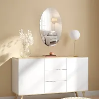DeCorner -Self Adhesive Plastic Oval Mirror for Wall Stickers (30x20) cm Frameless Flexible Mirror for Bathroom | Bedroom | Living Room (K-Oval Mirror) Mirror Wall Decor-thumb4