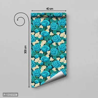 Self Adhesive Wallpapers (BlueRose) Wall Stickers Extra Large (300x40cm) for Bedroom | Livingroom | Kitchen | Hall Etc-thumb2