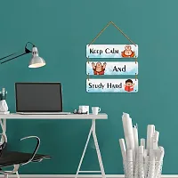 DeCorner Decorative Wooden Printed all Hanger | Wall Hanging Decor | Wall Decor | Wall Decorative Showpiece (30x30) Cm Wall Decor Hanging| Funky Slogan (Keep Calm And Study Study Hard).-thumb3