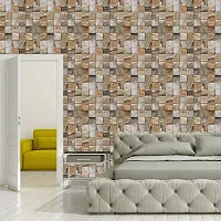 Self Adhesive Wallpapers (StoneWall) Wall Stickers Extra Large (300x40cm) for Bedroom | Livingroom | Kitchen | Hall Etc-thumb2