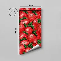 Self Adhesive Wallpapers (Strawberry) Wall Stickers Extra Large (300x40cm) for Bedroom | Livingroom | Kitchen | Hall Etc-thumb1