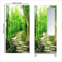 Self Adhesive Almirah Stickers, Wall Stickers, Decorative Sticker Wallpaper for Home Wardrobe Doors (JungleWayAlmira) PVC Vinyl Size Large (39 x 84 Inch)-thumb1