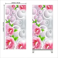 Self Adhesive Almirah Stickers, Wall Stickers, Decorative Sticker Wallpaper for Home Wardrobe Doors (DreamFlowerAlmira) PVC Vinyl Size Large (39 x 84 Inch)-thumb1