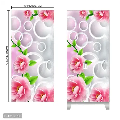 Self Adhesive Almirah Stickers, Wall Stickers, Decorative Sticker Wallpaper for Home Wardrobe Doors (DreamFlowerAlmira) PVC Vinyl Size Large (39 x 84 Inch)-thumb2