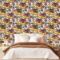 Self Adhesive Wallpapers (CatFaces) Wall Stickers Extra Large (300x40cm) for Bedroom | Livingroom | Kitchen | Hall Etc-thumb3