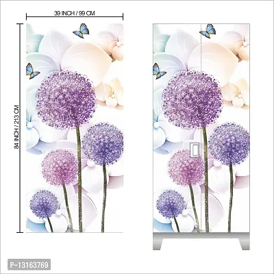 Self Adhesive Almirah Stickers, Wall Stickers, Decorative Sticker Wallpaper for Home Wardrobe Doors (CottonFlowerAlmira) PVC Vinyl Size Large (39 x 84 Inch)-thumb2