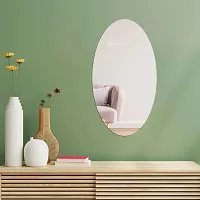 DeCorner -Self Adhesive Plastic Oval Mirror Sticker for Wall Stickers (30x20) cm Frameless Flexible Mirror for Bathroom | Bedroom | Living Room (L-Oval Mirror) Mirror Wall Decor-thumb2