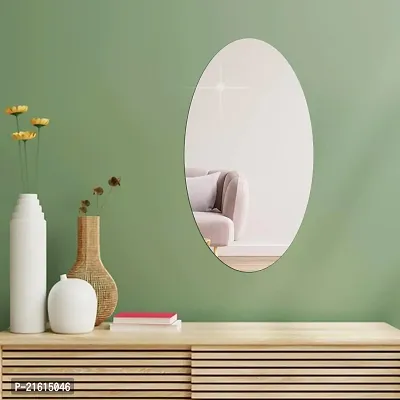 DeCorner -Self Adhesive Plastic Oval Mirror Sticker for Wall Stickers (30x20) cm Frameless Flexible Mirror for Bathroom | Bedroom | Living Room (L-Oval Mirror) Mirror Wall Decor-thumb3