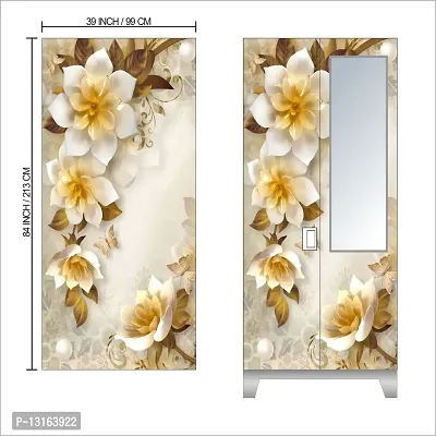 Self Adhesive Almirah Stickers, Wall Stickers, Decorative Sticker Wallpaper for Home Wardrobe Doors (NormalAlmira) PVC Vinyl Size Large (39 x 84 Inch)-thumb2