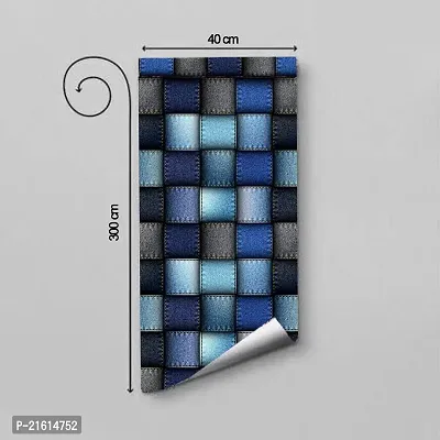 DeCorner - Self Adhesive Wallpaper for Walls (JeanSqaure) Extra Large Size (300x40) Cm Wall Stickers for Bedroom | Wall Stickers for Living Room | Wall Stickers for Kitchen | Pack of-1-thumb2