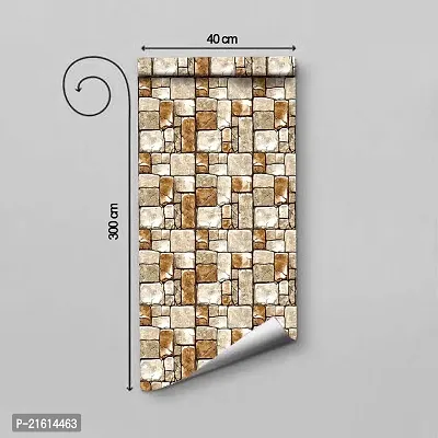 DeCorner - Self Adhesive Wallpaper for Walls (CrackBrick) Extra Large Size (300x40) Cm Wall Stickers for Bedroom | Wall Stickers for Living Room | Wall Stickers for Kitchen | Pack of-1-thumb2